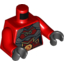 Набор LEGO Torso Ninjago Female Samurai Armor with Gold Buckles and Flames Print / Red Arms / Black Hands, Красный