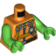 Набор LEGO Torso Jumpsuit with Zipper, Harness Straps, Altimeter and Brown Belt Print / Bright Green Arms / Bright Green Hands, Оранжевый