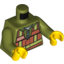 Набор LEGO Torso Train, Safety Vest with Train Logo Print on Both Sides / Olive Green Arms / Yellow Hands, Оливковый