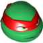 Набор LEGO Minifig Head Modified Ninja Turtle with Red Mask and Teeth Showing on One Side Print (Raphael), Зеленый