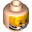 Набор LEGO Minifig Head Dual Sided Orange Visor, Brown Eyebrows, Chin Strap, Headset, Smiling / Scared Print (SW Dack Ralter) [Hollow Stud], Light Flesh