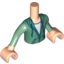 Набор LEGO Torso Friends Green Vest with White Shirt Underneath, Light Flesh