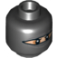Набор LEGO Minifig Head Balaclava with Eye Hole Narrow, Black Eyes and Eyebrows Print [Hollow Stud], Черный