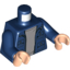 Набор LEGO Torso Jacket with 4 Pockets, Silver Buttons and Zipper Print / Dark Blue Arms / Light Flesh Hands, Темно-синий