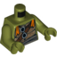 Набор LEGO Torso Turtle Shell with Dark Brown Belts, Sunglasses and Orange Scarf Print / Olive Green Arms / Olive Green Hands, Оливковый