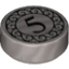 Набор LEGO Tile Round 1 x 1 with Black Coin Print with 5 Mark, Flat Silver