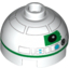 Набор LEGO Brick, Round 2 x 2 Dome Top with Green Print (R2 Unit) , Белый