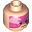 Набор LEGO Minifig Head Dual Sided White Pupils, Chin Dimple, Black Eyebrows, Slight Smile / Pink Visor, Frown Print (SW Gray Squadron Pilot) [Hollow Stud], Light Flesh