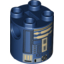 Набор LEGO Brick Round 2 x 2 x 2 Robot Body with Black Lines and Silver and Tan Print (Astromech Droid), Темно-синий