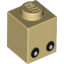 Набор LEGO Brick 1 x 1 with Eyes Black with White Pupils Print, Tan