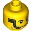 Набор LEGO Minifig Head Beard Stubble, Raised Left Eyebrow, Headset and Smile Print [Hollow Stud], Желтый