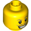 Набор LEGO Minifig Head Moustache Dark Tan Thin, Goatee, Wide Smile with Teeth Print [Hollow Stud], Желтый
