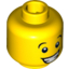 Набор LEGO Minifig Head Brown Eyebrows, Wide Eyes and Smile with Teeth Print [Hollow Stud], Желтый
