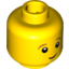 Набор LEGO Minifig Head Dark Orange Eyebrows, White Pupils, Crooked Smile and Chin Dimple Print [Hollow Stud], Желтый