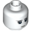 Набор LEGO Minifig Head Female with Pale Lips and Circles around Eyes, Black Eyelashes and Eyebrows, White Pupils Print [Hollow Stud], Белый