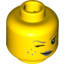 Набор LEGO Minifig Head Female with Silver Lips, Freckles and Wink Print [Hollow Stud], Желтый