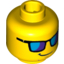 Набор LEGO Minifig Head Glasses with Blue Sunglasses and Crooked Smile Print [Hollow Stud], Желтый