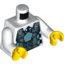 Набор LEGO Torso Bulletproof Vest with Ultra Agents Logo over Shirt and Blue Tie Print / White Arms / Yellow Hands, Белый
