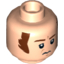 Набор LEGO Minifig Head Male Brown Eyebrows and Long Sideburns, Frown and Furrowed Brow Print (SW Imperial Officer) [Hollow Stud], Light Flesh