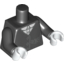 Набор LEGO Torso Female Jacket with Buttons, Spider in Pocket Print / Black Arms / White Hands, Черный