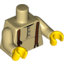 Набор LEGO Torso Shirt with 3 Buttons and Brown Suspenders Print / Tan Arms / Yellow Hands, Tan