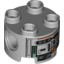 Набор LEGO Brick Round 2 x 2 with Pin Holes with Silver and Dark Orange Print (C1-10P), Светлый сине-серый