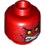 Набор LEGO Minifig Head Alien with Yellow Eyes, Dark Red Wrinkles, Bared Teeth Print [Hollow Stud], Красный