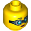 Набор LEGO Minifig Head Dual Sided Female Red Lips, Goggles, Closed Mouth / Open Mouth Smile Print (Christina Hydron) [Hollow Stud], Желтый
