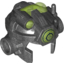 Набор LEGO Minifig Helmet Open Chin with Antenna, Studs on Sides and Trans-Bright Green Top, Front Light and Target Screen Print, Прозрачный ярко-зеленый