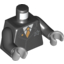 Набор LEGO Torso Agents Suit with Ultra Agents Logo and Gold Tie Print / Black Arms / Light Bluish Gray Hands, Черный