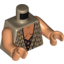 Набор LEGO Torso LotR Vest with Woven Tan and Dark Tan Fabric and Dark Brown Laces Print / Flesh Arms / Flesh Hands, Dark Tan