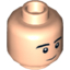 Набор LEGO Minifig Head Dual Sided Black Eyebrows, Slight Crooked Smile / Downturned Mouth with Teeth Print (SW Ezra Bridger ) [Hollow Stud], Light Flesh