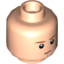 Набор LEGO Minifig Head Dual Sided Dark Orange Eyebrows and Chin Dimple, Neutral / Angry, Clenched Teeth Print (Captain America) [Hollow Stud], Light Flesh