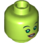 Набор LEGO Minifig Head Dual Sided Alien Female with Swashbuckling Smile, Green Eyes, Pink Lipstick / Frown Print (SW Hera Syndulla) [Hollow Stud], Лайм