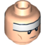 Набор LEGO Minifig Head Dual Sided White Strip on Forehead and Cheek Lines, Determined / Frown Print (Batman) [Hollow Stud], Light Flesh