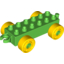 Набор LEGO Duplo Car Base 2 x 6 with Yellow Wheels with Fake Bolts and Open Hitch End, Ярко-зеленый