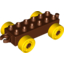 Набор LEGO Duplo Car Base 2 x 6 with Yellow Wheels with Fake Bolts and Open Hitch End, Красно-коричневый