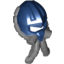 Набор LEGO Minifig Helmet Space with Air Mask with Pearl Light Gray Hoses Print, Темно-синий