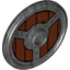 Набор LEGO Minifig Shield Round with Stud and Ring Around Edge with Rivets and Circular Wood Planking Print, Pearl Dark Gray