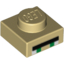 Набор LEGO Plate 1 x 1 with 2 Green and 2 White Squares, Long Black Rectangle Print [Minecraft Villager Eyes], Tan