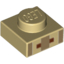 Набор LEGO Plate 1 x 1 with 3 Dark Tan Rectangles and 2 Black Squares Print [Minecraft Villager Mouth and Nose], Tan
