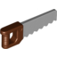 Набор LEGO Minifig Handle with Light Bluish Gray Saw, Красно-коричневый