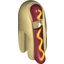 Набор LEGO Minifig Head Cover, Hot Dog Costume with Dark Red Sausage and Yellow Mustard Print, Tan