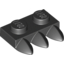 Набор LEGO Plate Special 1 x 2 with Three Teeth [Tri-Tooth], Черный