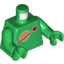 Набор LEGO Torso Space Classic Moon Logo High on Torso Print, Inside with Ribs (second reissue) / Green Arms / Green Hands, Зеленый