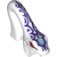 Набор LEGO Minifig Head Modified Snake with Open Mouth and Red Eyes, Light Blue Gem and Dark Purple Scales Print (Pythor), Белый