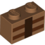 Набор LEGO Brick 1 x 2 with Reddish Brown and Dark Brown Lines Print, Medium Dark Flesh