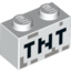 Набор LEGO Brick 1 x 2 with Black 'TNT' Pixelated Print, Белый
