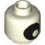 Набор LEGO Minifig Head with Large Black Eye with Pupil Print [Hollow Stud], Glow in Dark White