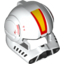 Набор LEGO Minifig Helmet SW Clone Pilot with Open Visor and Yellow and Red Markings Print, Белый